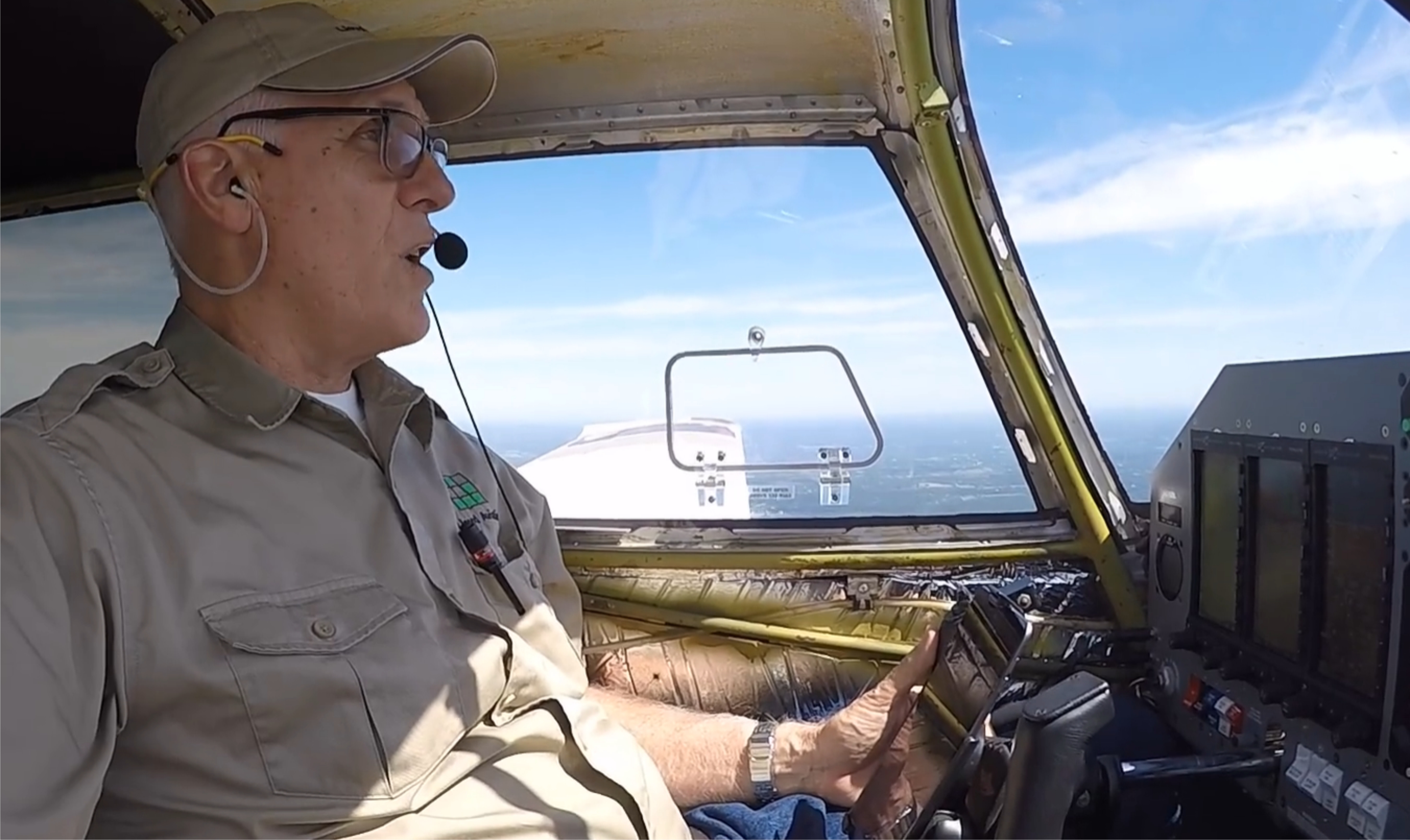 Brian Lloyd flies his airplane Spirit during a test flight above Texas, USA