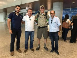 Brian Lloyd is joined by friends at airport Natal Brazil 7Jun2017 photo by Almir Rêgo