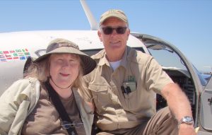 Bonnie Crystal with Brian Lloyd and Spirit on the apron of Oakland airport 31July2017 photo ©2017 JL Stevens